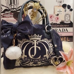 ***SOLD***Juicy Couture Navy Blue Bowler Handbag! *Vintage*